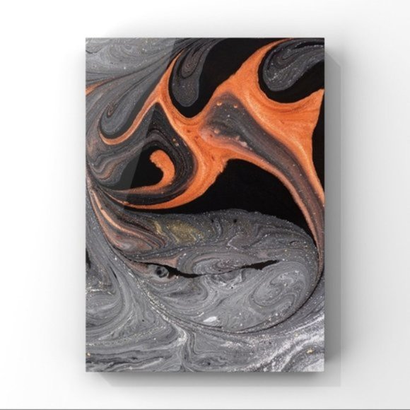 Orange black contemporary Abstract art print - Picture 1 of 2